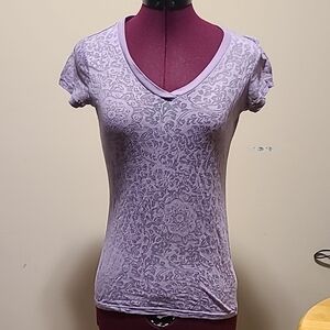 Lavender Floral V-Neck Women's Top